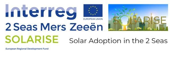 Logo Interreg 2 Seas Mers Zeeën Solarise European Regional Development Fund en logo European Union