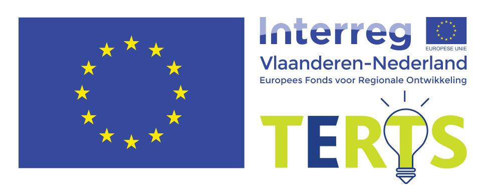 Logo Europese Unie en logo Interreg Vlaanderen-Nederland Europees Fonds voor regionale ontwikkeling TERTS